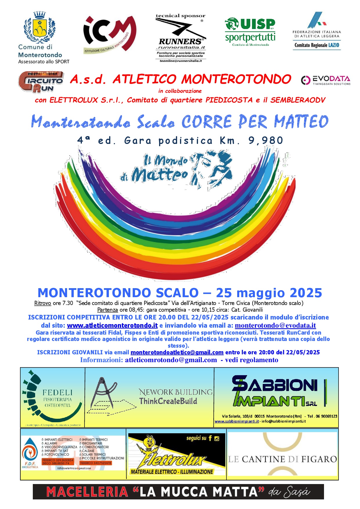 Regolamento Monterotondo Scalo Corre per Matteo - 2025